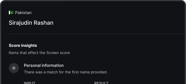 Denied Party Screening Lookup
Tool